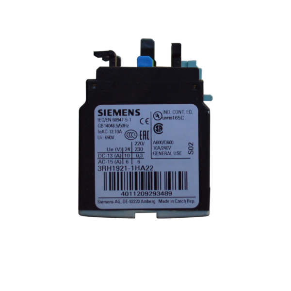 SIEMENS Contattore 3RH1921-1HA22 GB 14048.5 50Hz 10A 690V