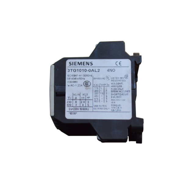 SIEMENS Contattore 3TG1010-0AL2 4NO  GB 14048.4 50Hz 20A 230V